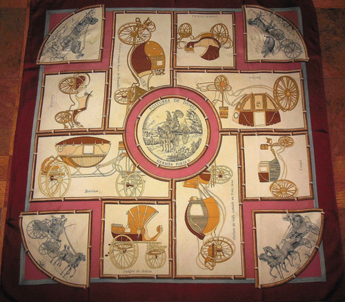 Hermès foulard voitures de - foulard, "